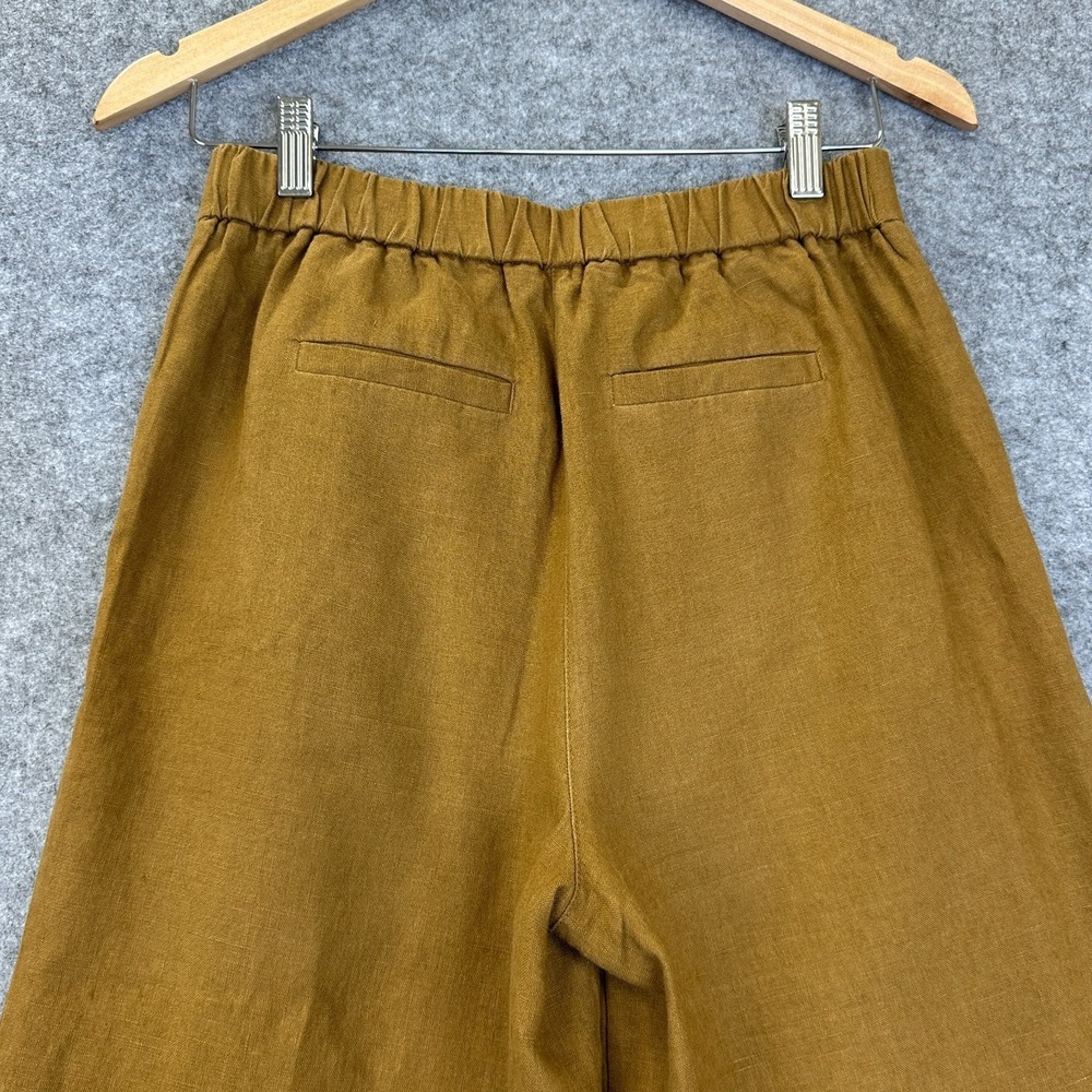 Boden Dulwich 100% Linen Trousers Womens 4P Gingerbread Wide Leg EUC - Picture 5 of 12